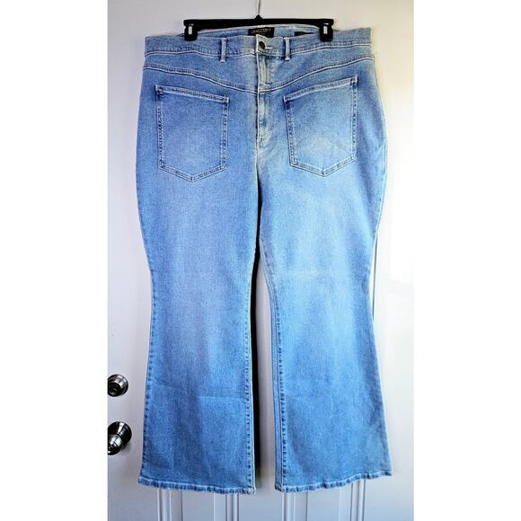 Gloria Vanderbilt Chrissie High Rise Flare Leg Front Patch Pockets Plus Size 22W - Picture 1 of 14